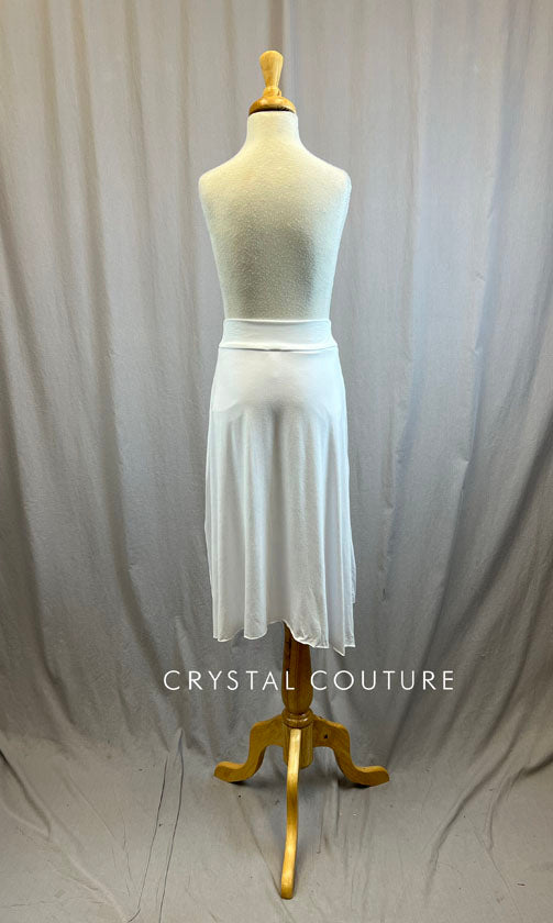 *Brand New* White High Waisted Mid-Length Cotton Skirt