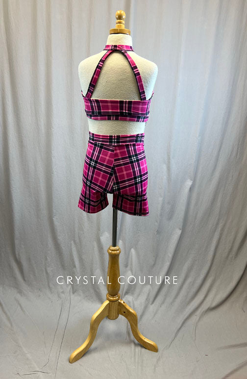 *Brand New* Pink/Purple/Black Plaid Biketard