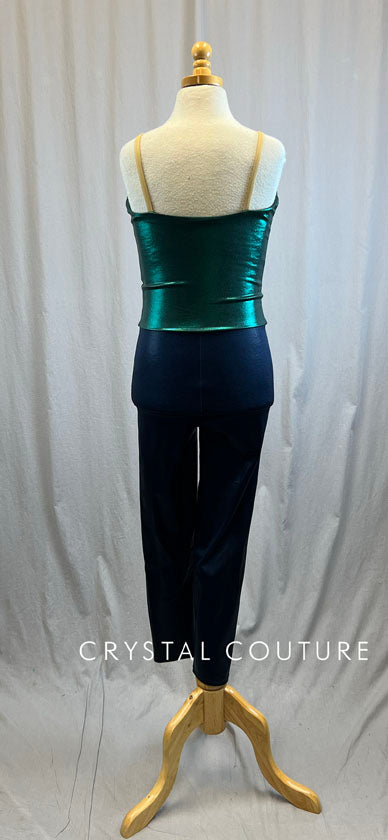 *Brand New* Metallic Emerald and Navy Unitard