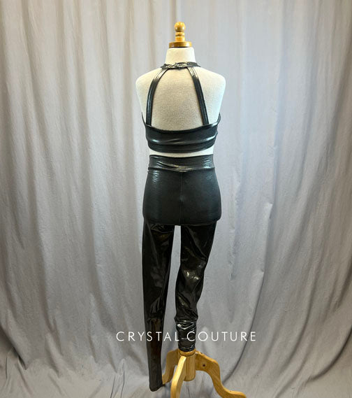 *Brand New* Metallic Charcoal Grey Unitard with Cutouts