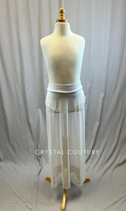 *Brand New* White mesh maxi skirt with double slit