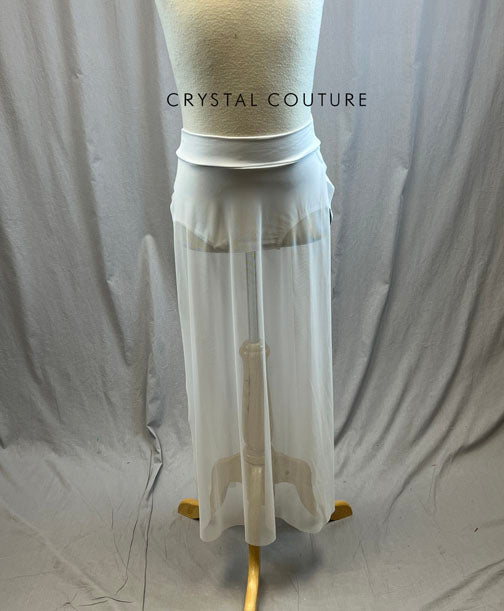 *Brand New* White mesh maxi skirt with double slit
