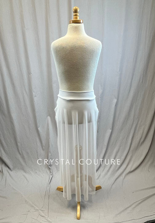 *Brand New* White mesh maxi skirt with double slit