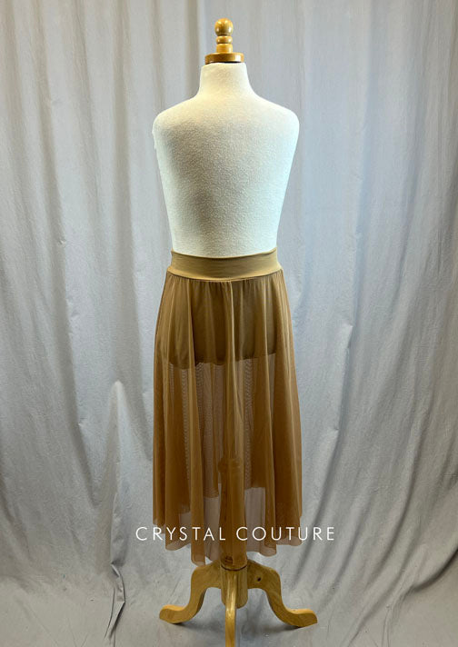 *Brand New* Dark khaki high slit mesh skirt