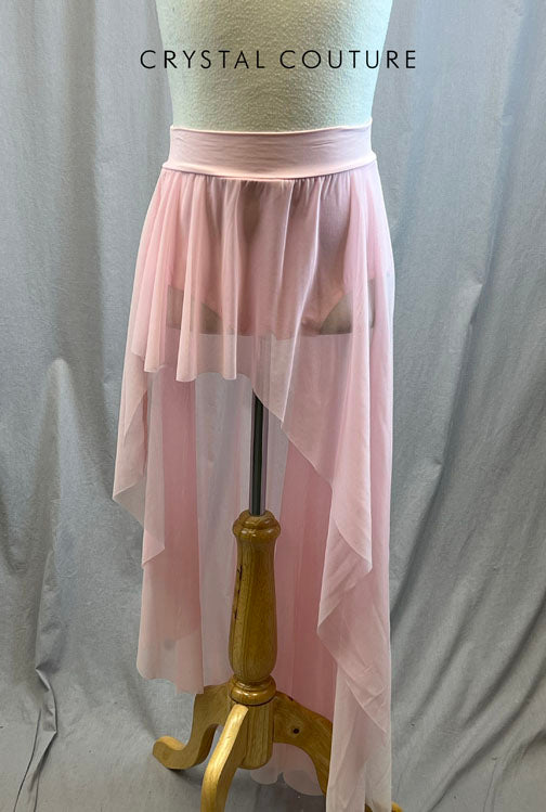 *Brand New* Light Pink High/Low Long Mesh Skirt
