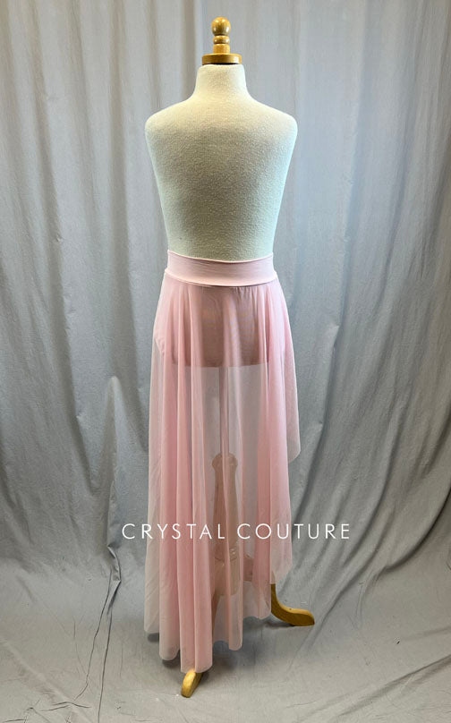 *Brand New* Light Pink High/Low Long Mesh Skirt