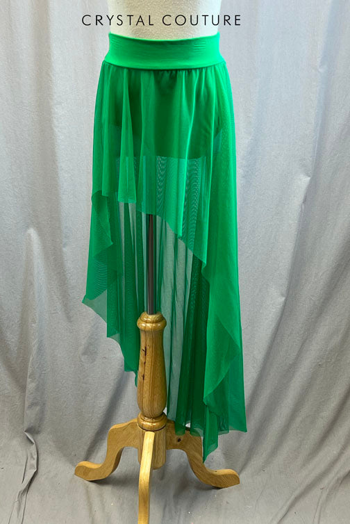 *Brand New* Shamrock Green High/Low Long Mesh Skirt