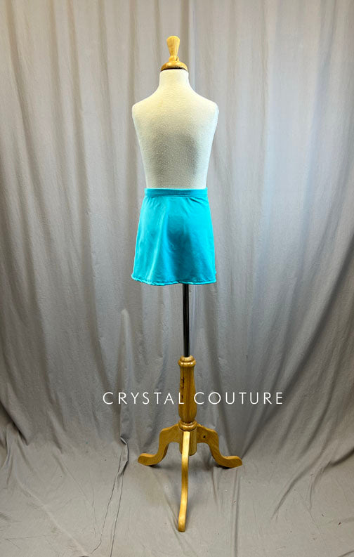 *Brand New* Two Tone Aqua Skirt with Hot Pink Metallic Accent