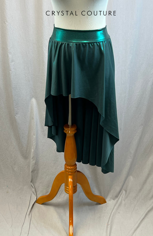 *Brand New* Metallic Dark Green Hi/Low Lycra Skirt