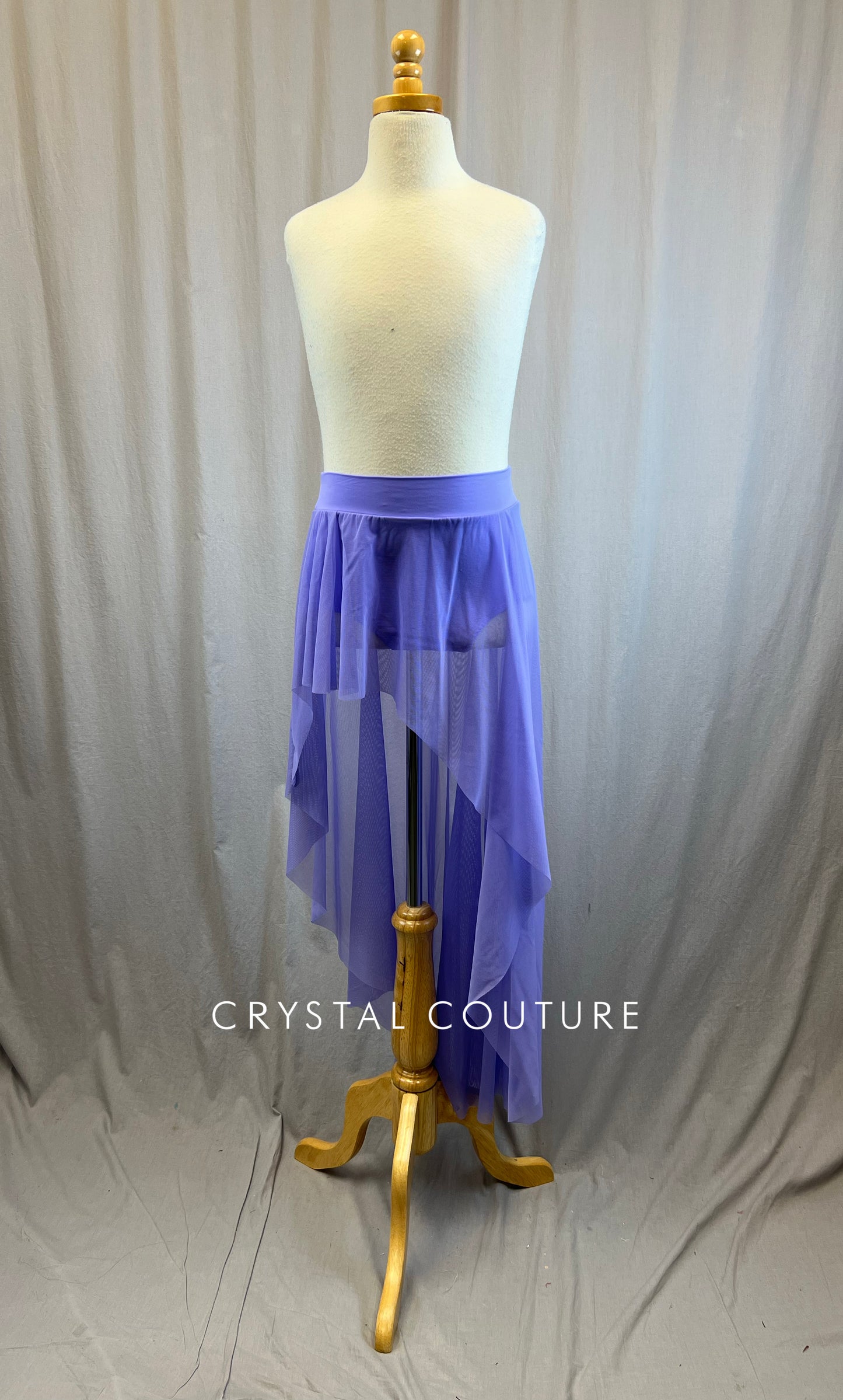 *Brand New* Lilac Long Asymmetrical Mesh Skirt