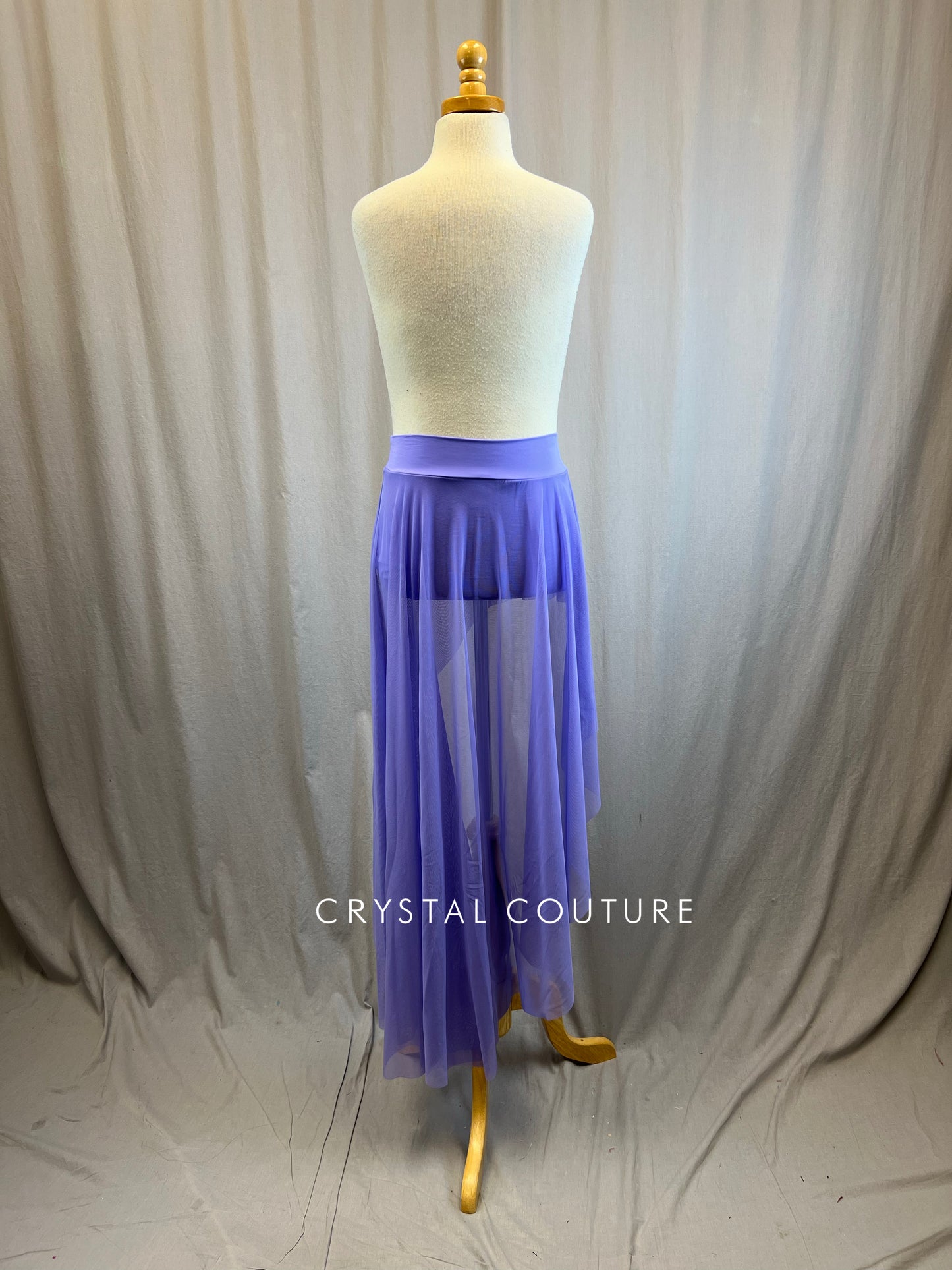 *Brand New* Lilac Long Asymmetrical Mesh Skirt