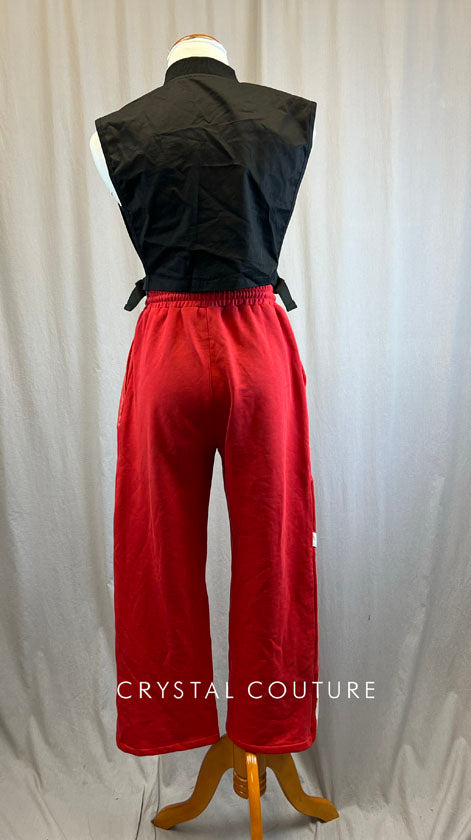 Black and Red Hip Hop Costume with Vest