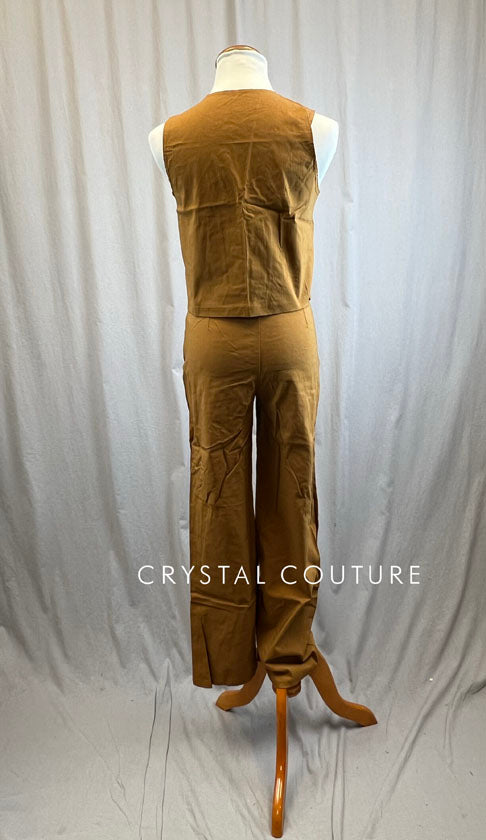 Dark Khaki Two Piece Vest and Pants Set