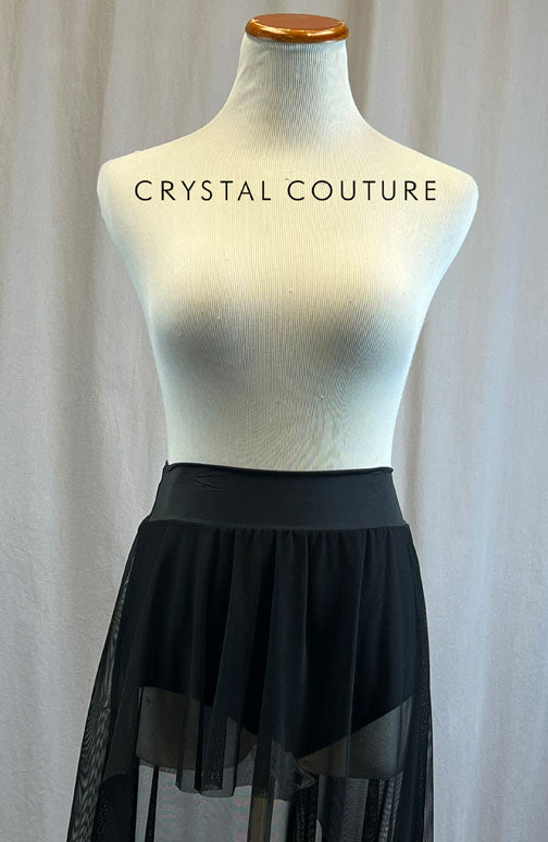 *Brand New* Long Black Mesh High/Low Skirt