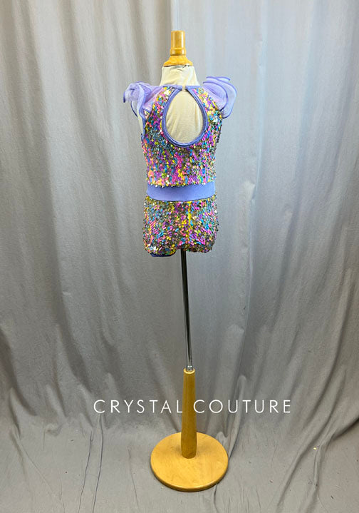 Lilac and Pink AB Zsa Zsa Biketard with Bow -Accessories