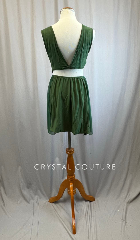 *Brand New* Olive Green Cotton and Mesh Loose Fitted Dress