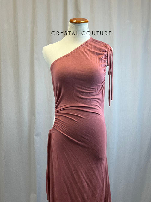 *Brand New* Mauve Ruched Cut Out Tie Dress