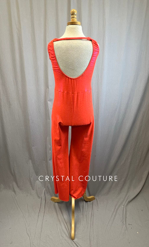 *Brand New* Bright Coral Metallic Unitard