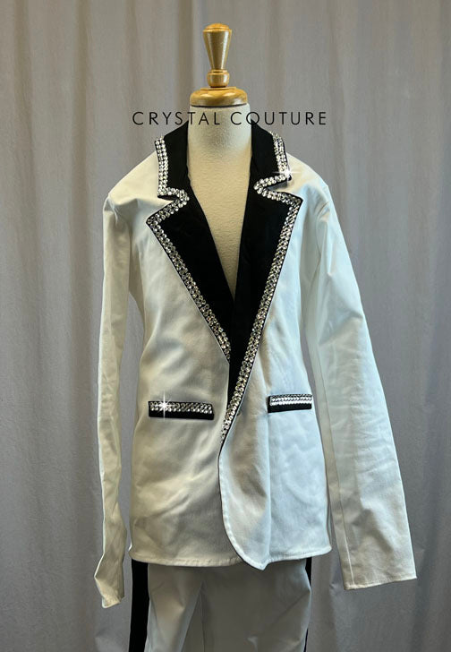 Black and White Suit Jacket and Pants -Rhinestones