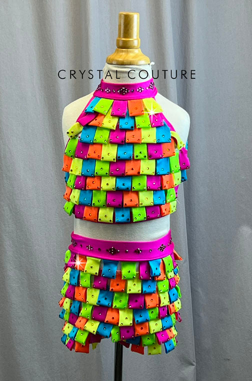 Custom Piñata Party Halter and Booty Shorts Set -Rhinestones, Accessories