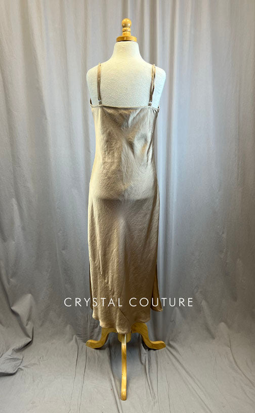 Long Nude Silk Dress