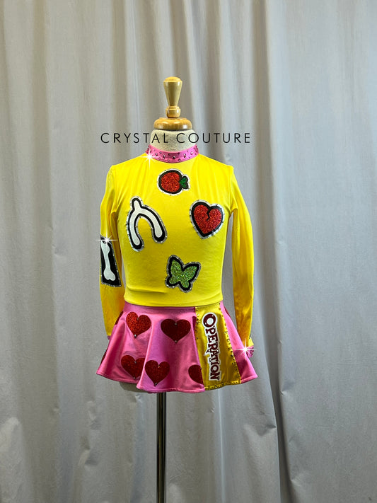 Custom Operation Themed Long Sleeve Dress -Rhinestones, Hairpiece