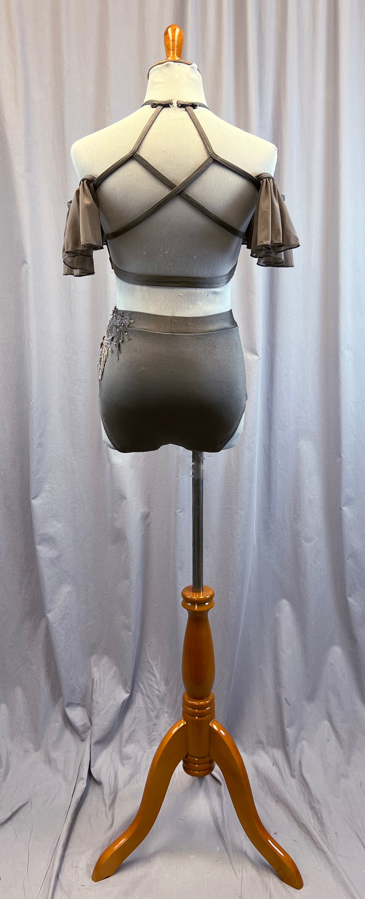 Custom Taupe Two Piece - Rhinestones