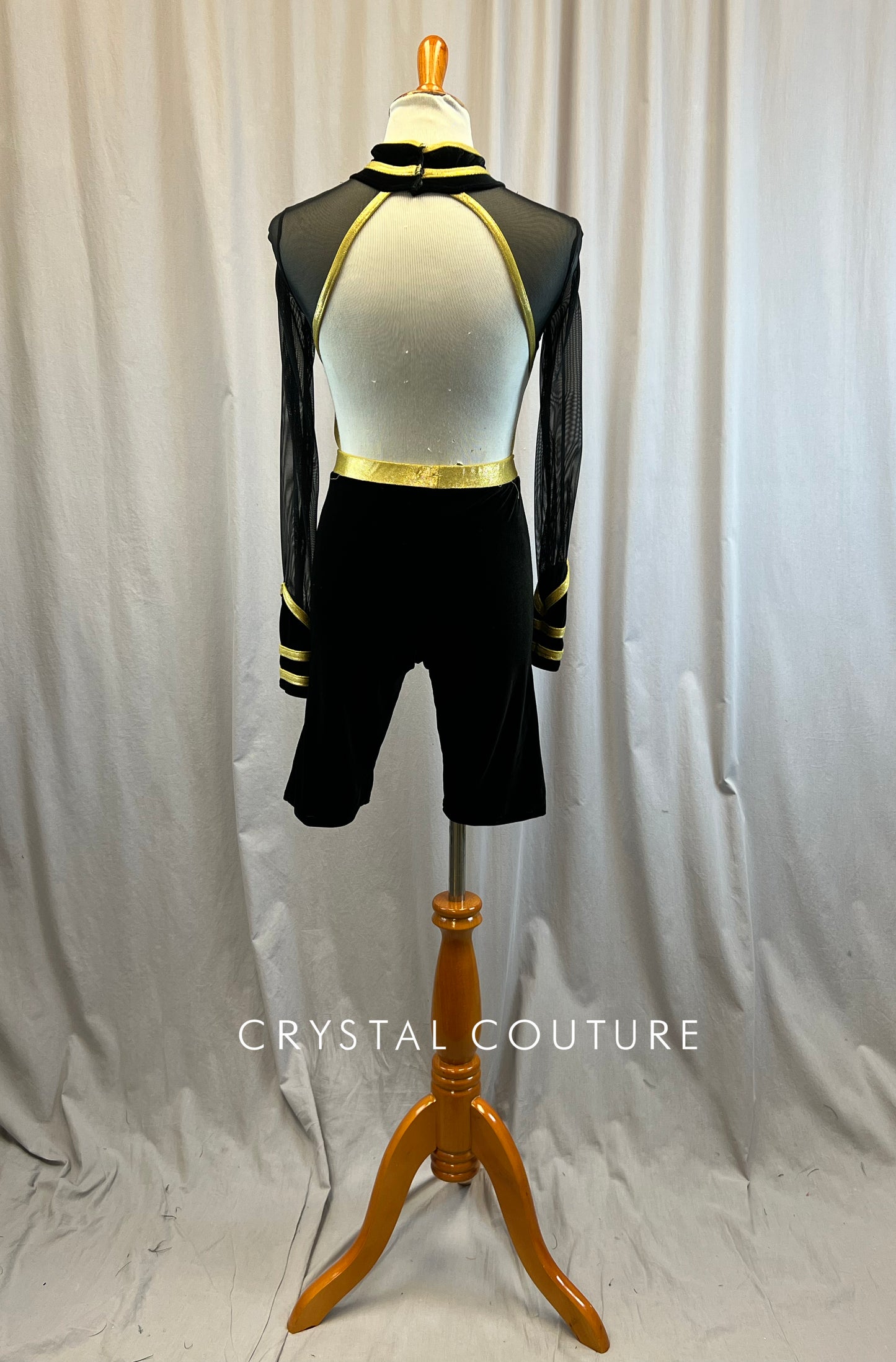 Custom Black and Gold Long Sleeve Biketard