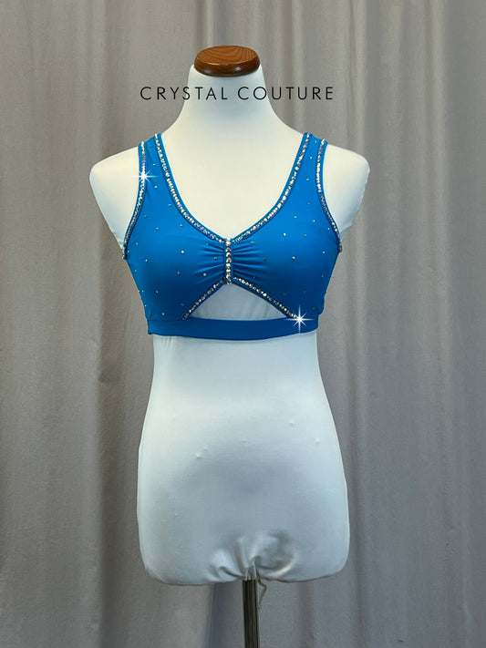 Teal/Blue Bra Top- Rhinestones