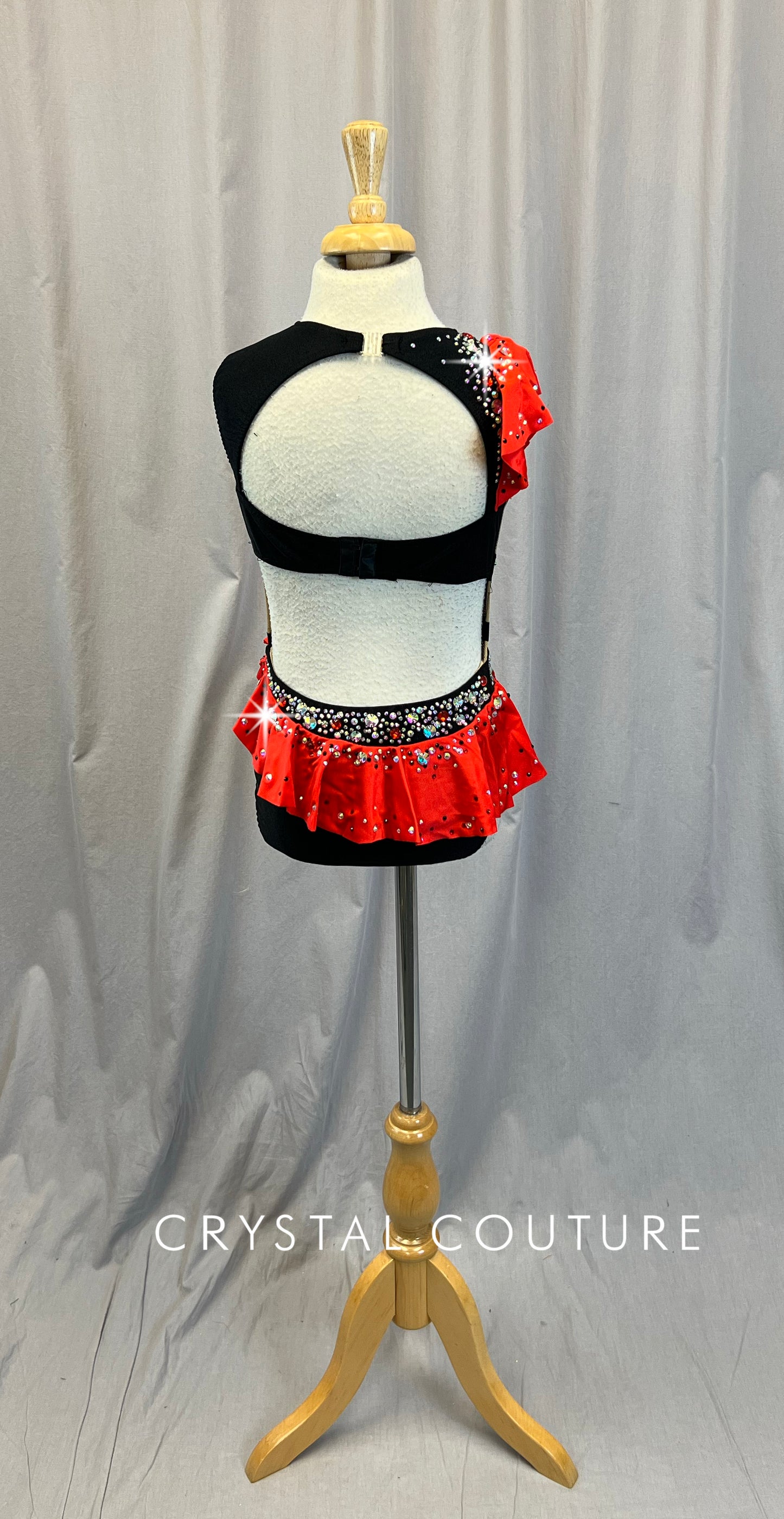 Black, Tan, and Red Leotard