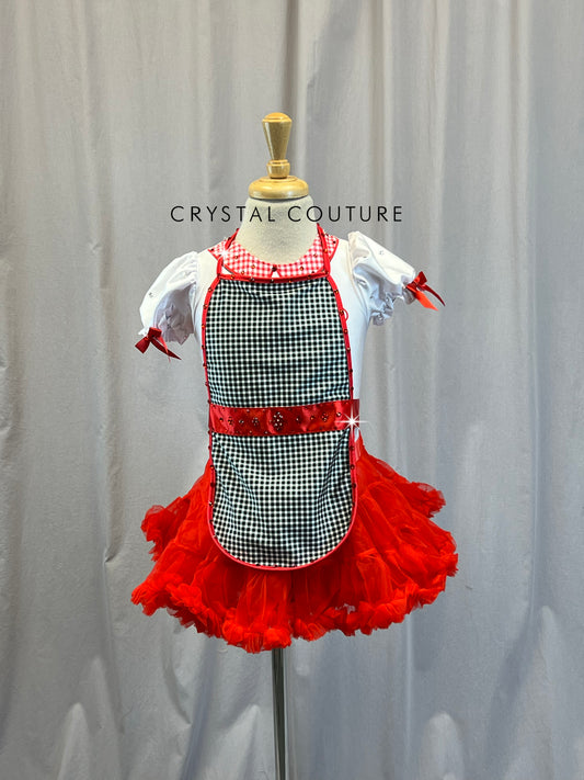 Red and White Chef Inspired Three Piece Set - Rhinestones