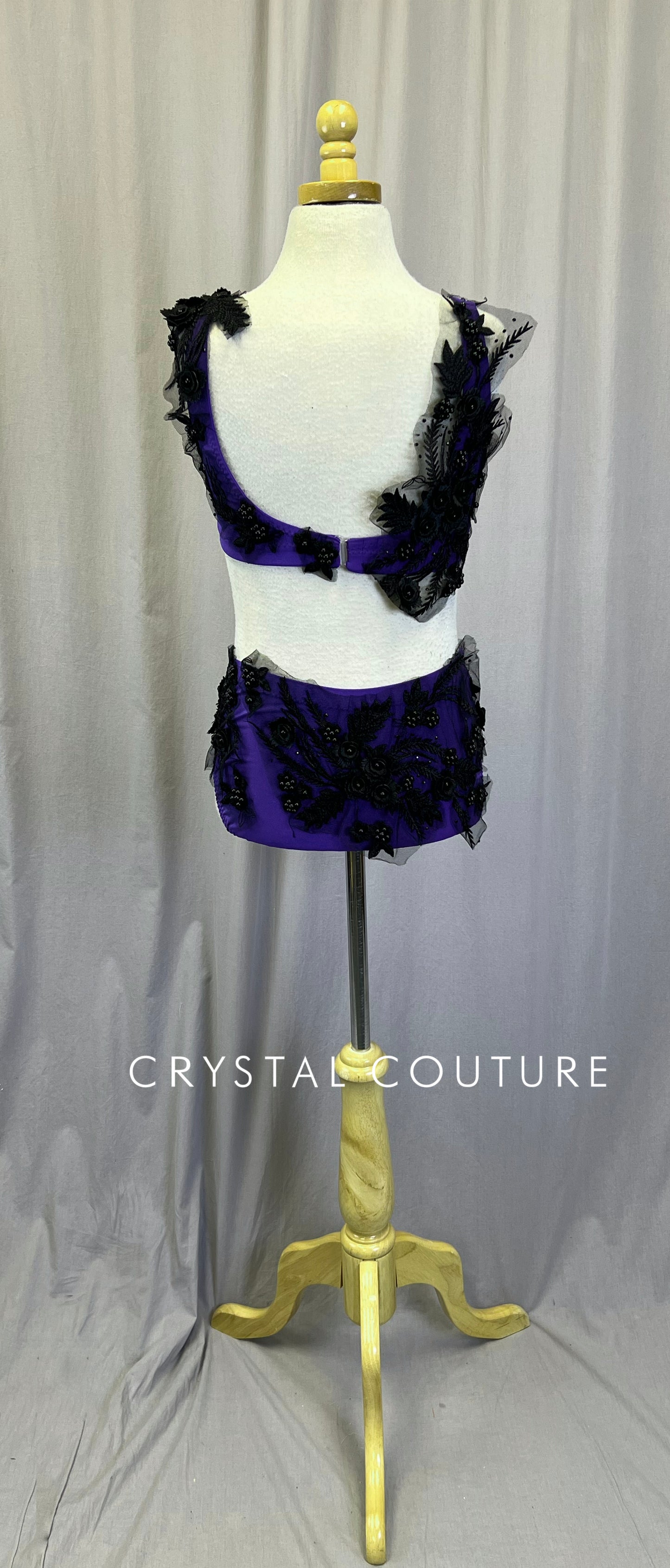 Custom Purple with Black Appliques Two-Piece Set