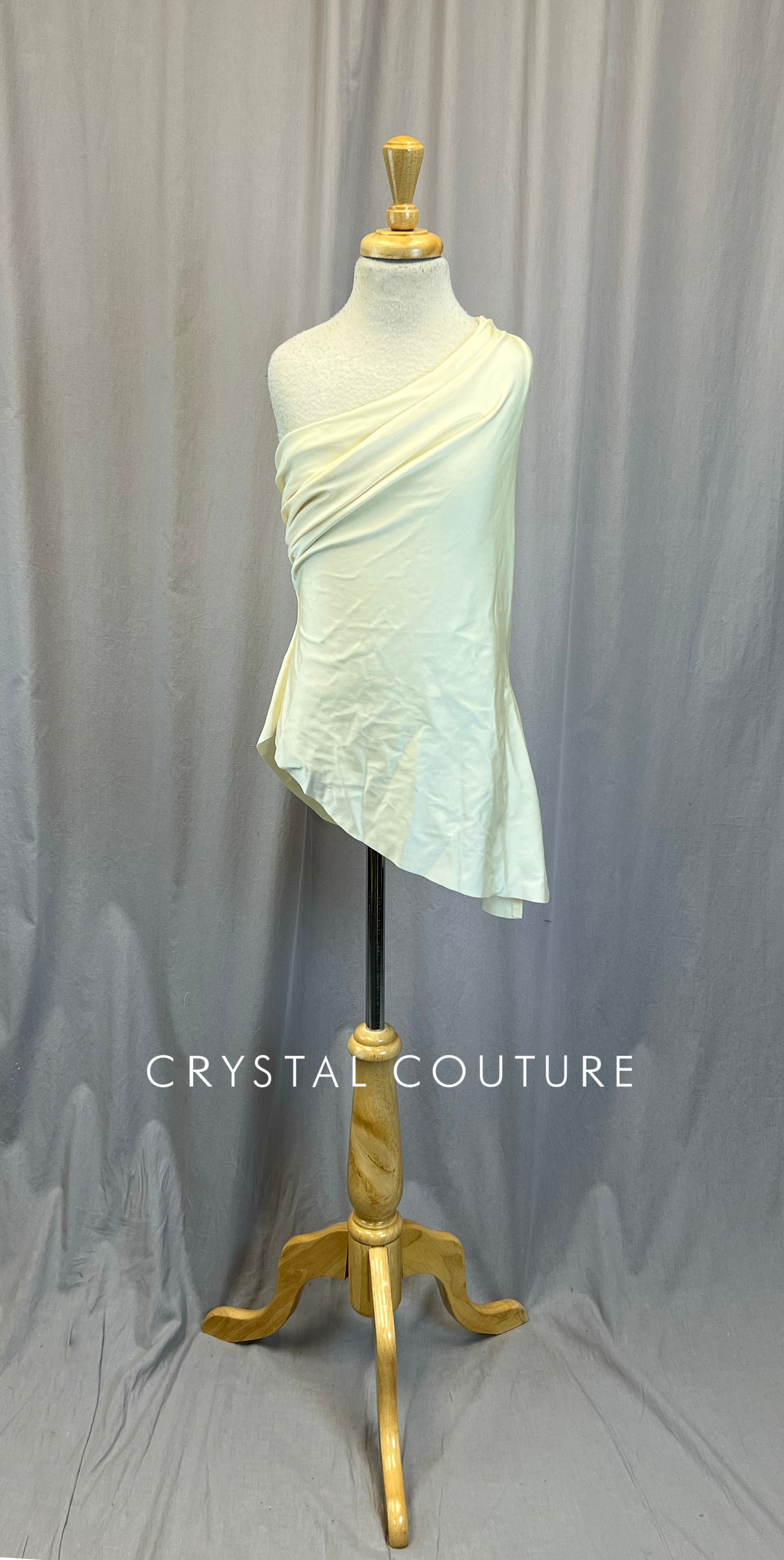 Ivory One Shoulder Dress  Crystal Couture