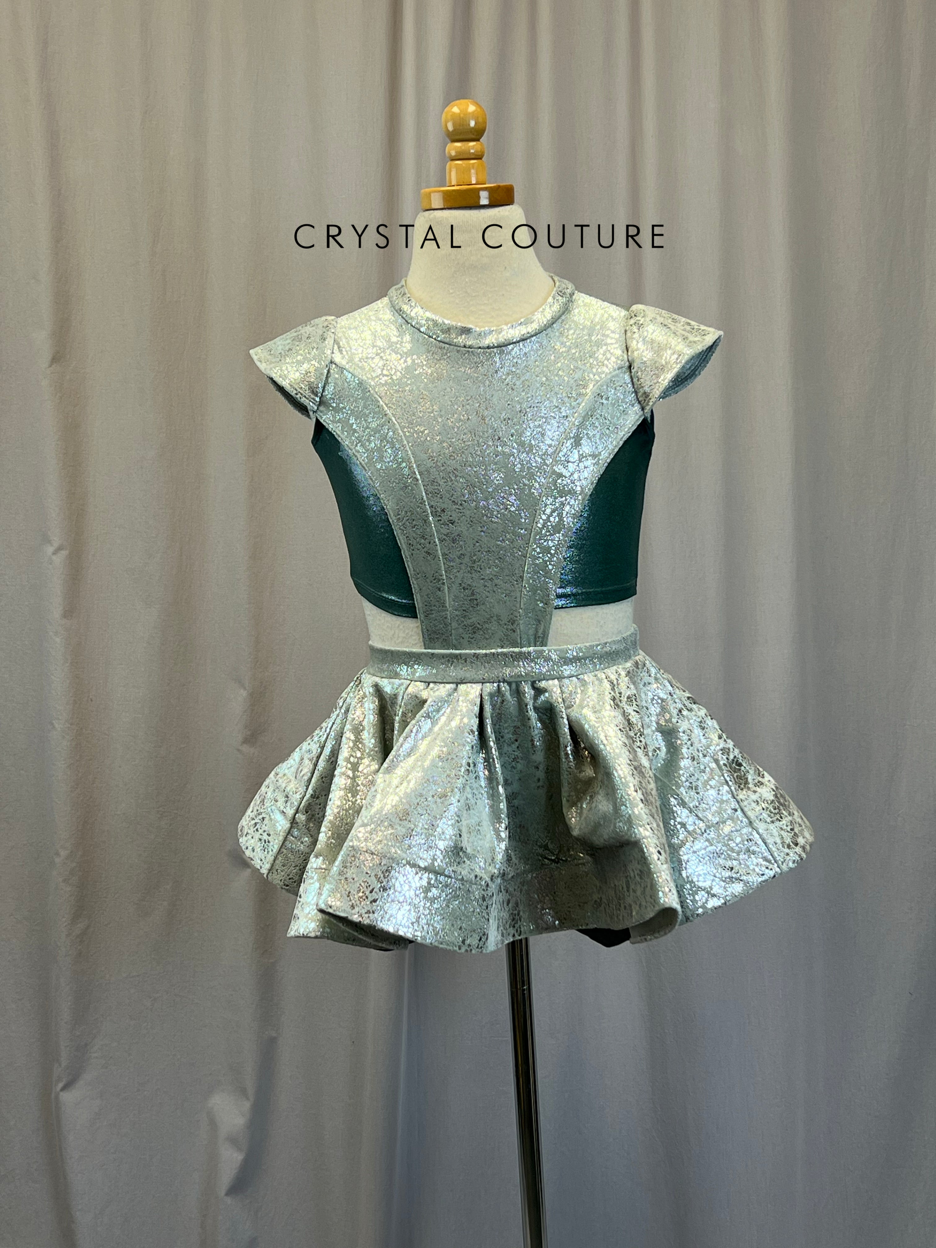 green emerald velvet dress Final Sale Luxury Gray Crystal Ruffled Long Sleeve Evening Dress XD039 main image 0
