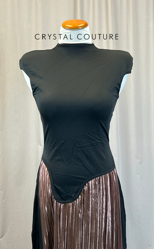 Black and Copper Full Length Dress