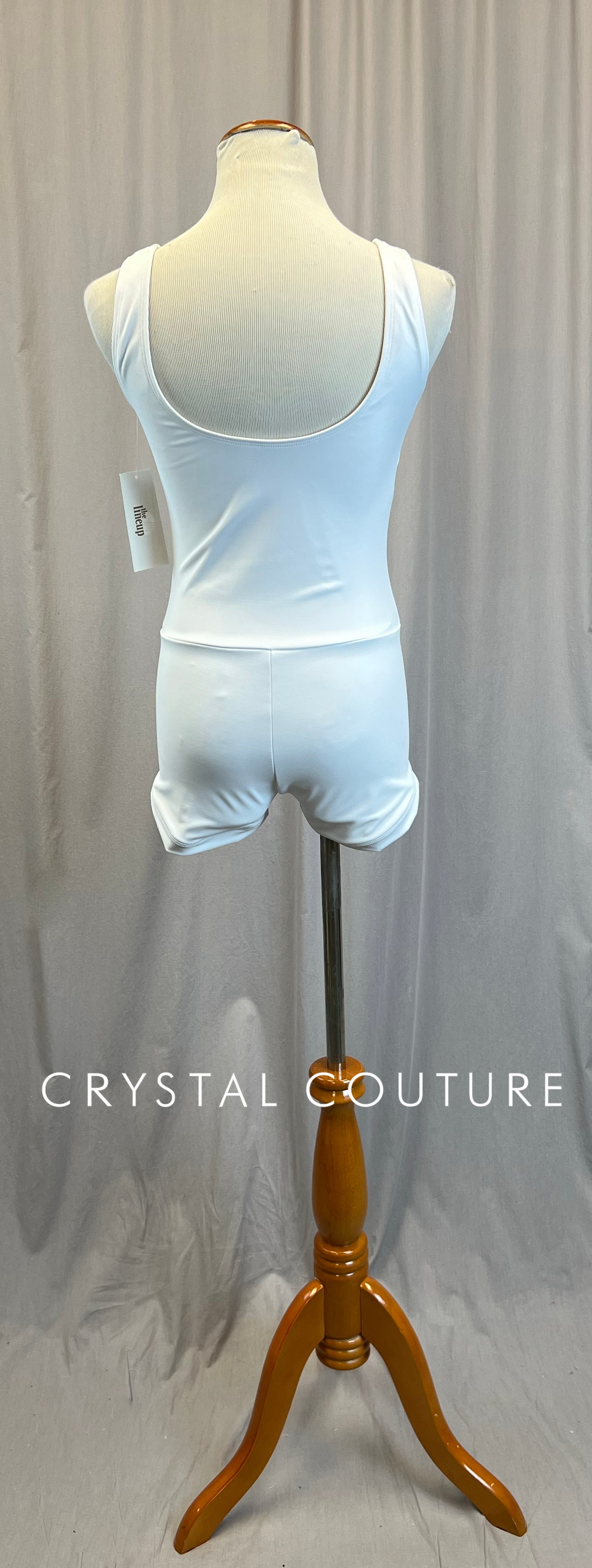 *Brand New* White Scoop Neck Biketard