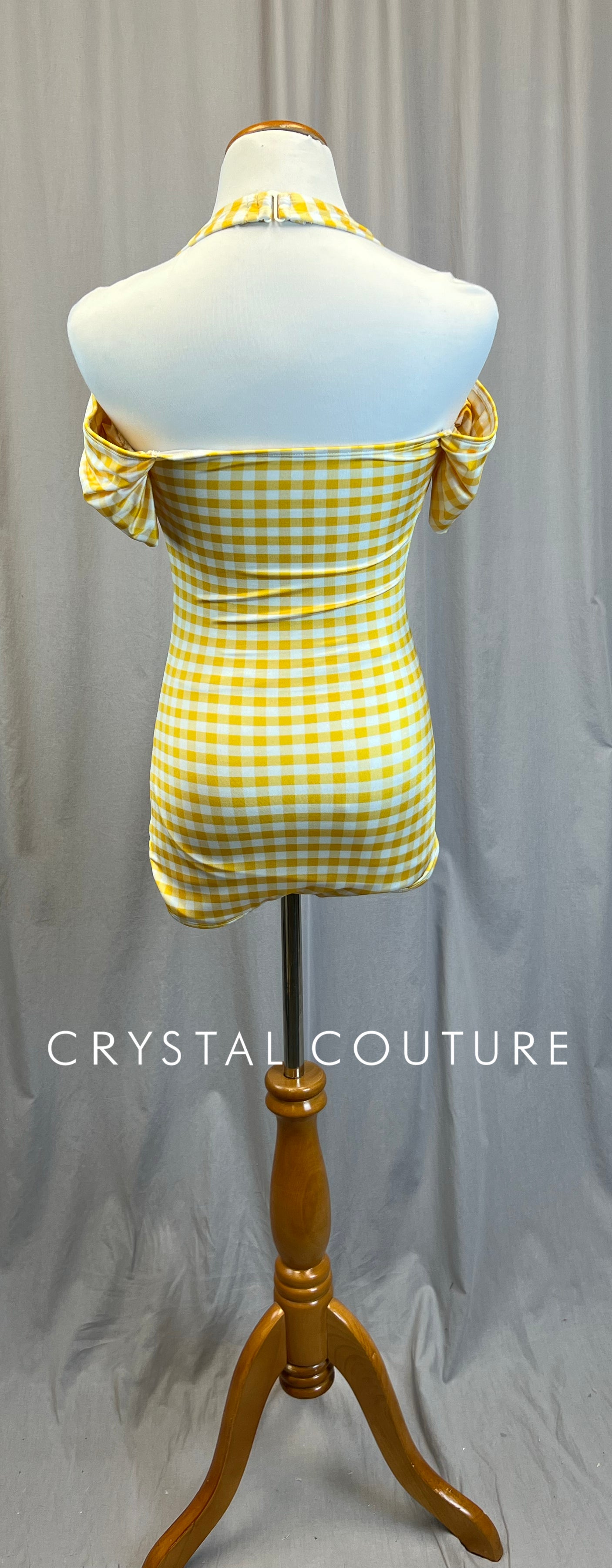 *Brand New* Yellow and White Checkered Halter Leotard