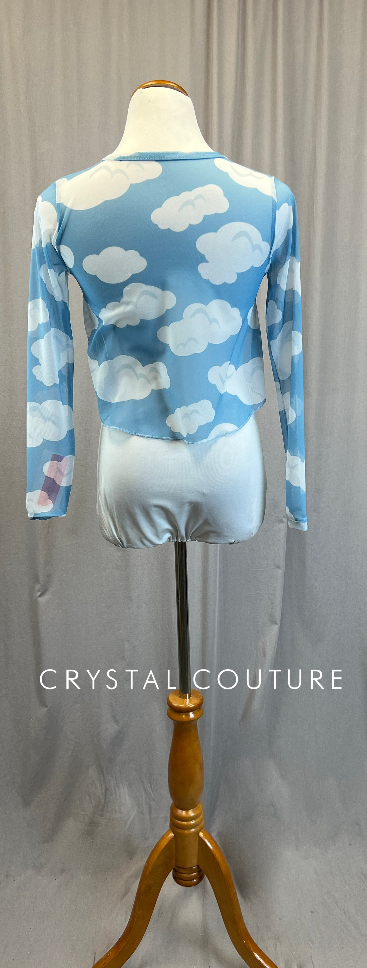 *Brand New* Light Blue and White Mesh Long Sleeve Top