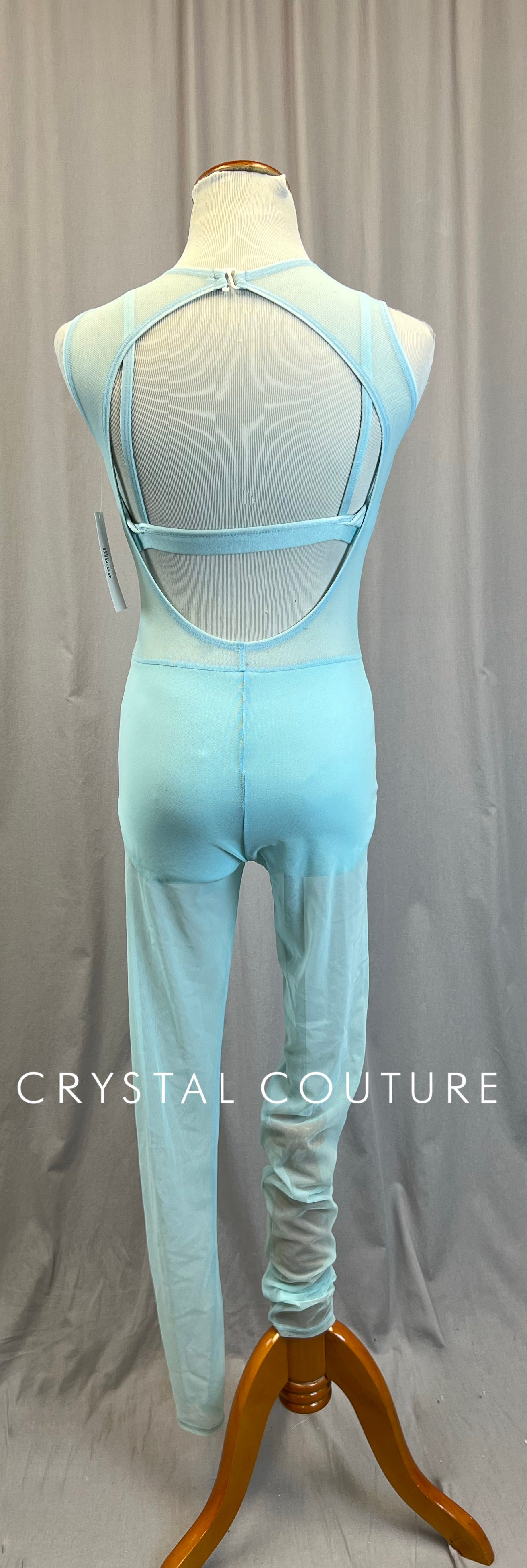 *Brand New* Light Blue Mesh Unitard with Built-in Shorts