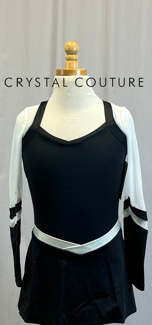 *Brand New* Black and White Lycra and Mesh Cheer Dress