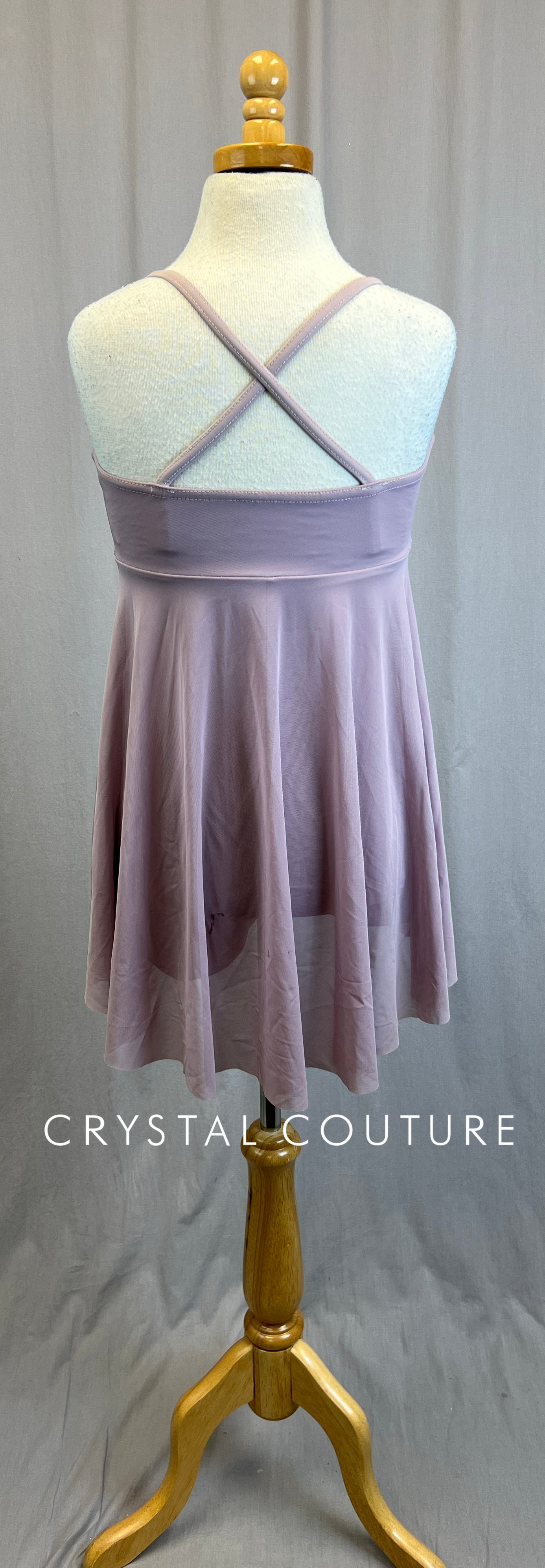 Mauve/Lilac Mesh and Lycra Babydoll Dress