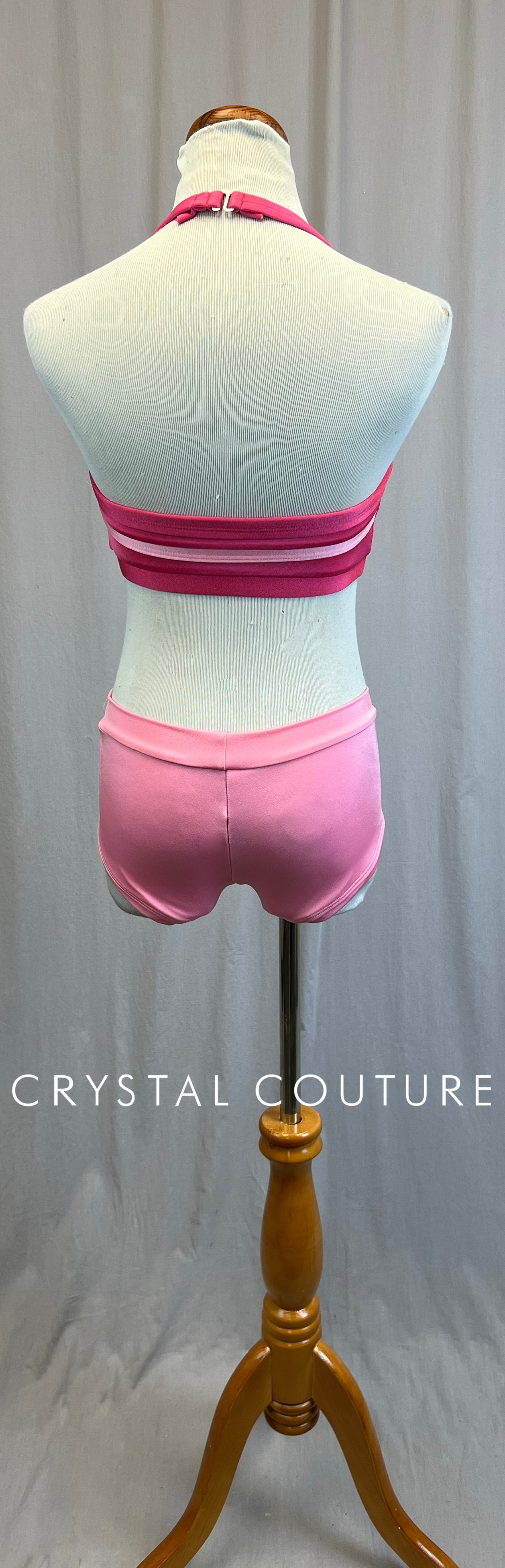 *Brand New* Pink Two-Tone Bow Bra Top and Brief Two-Piece Set