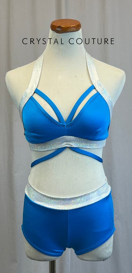 *Brand New* Blue and Silver Top and Brief Two-Piece Set