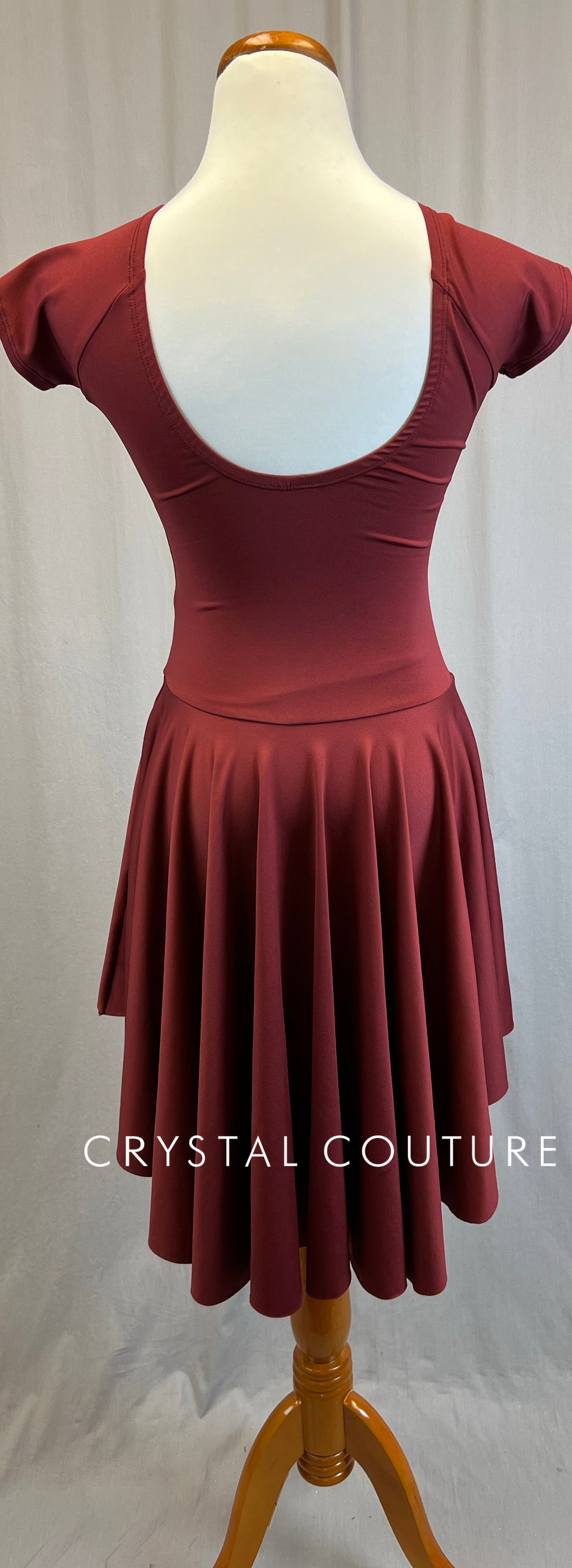*Brand New* Burgundy Lycra Cap Sleeve Dress