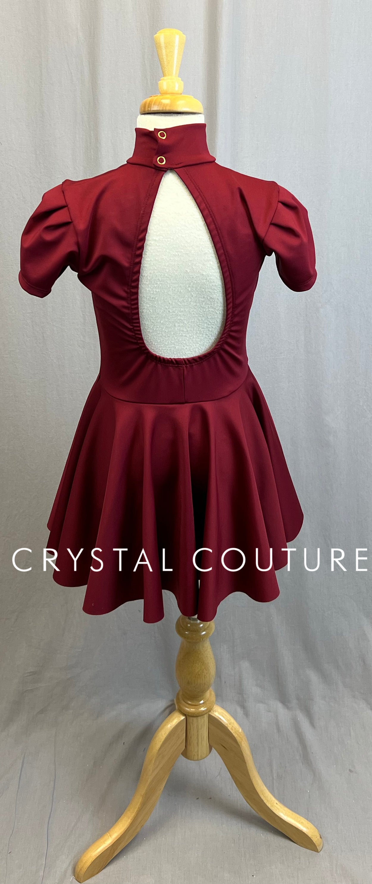 *Brand New* Burgundy Mock Neck Cap Sleeve Dress
