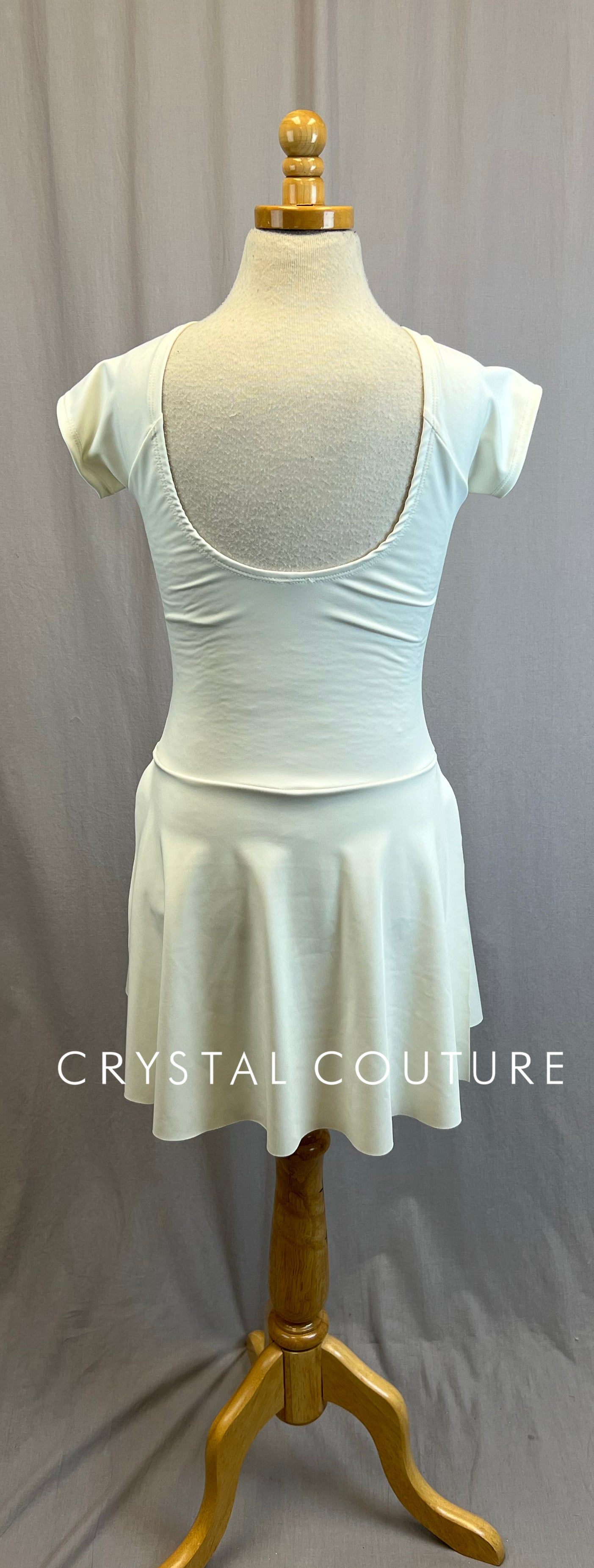 *Brand New* Cream Lycra Cap Sleeve Dress