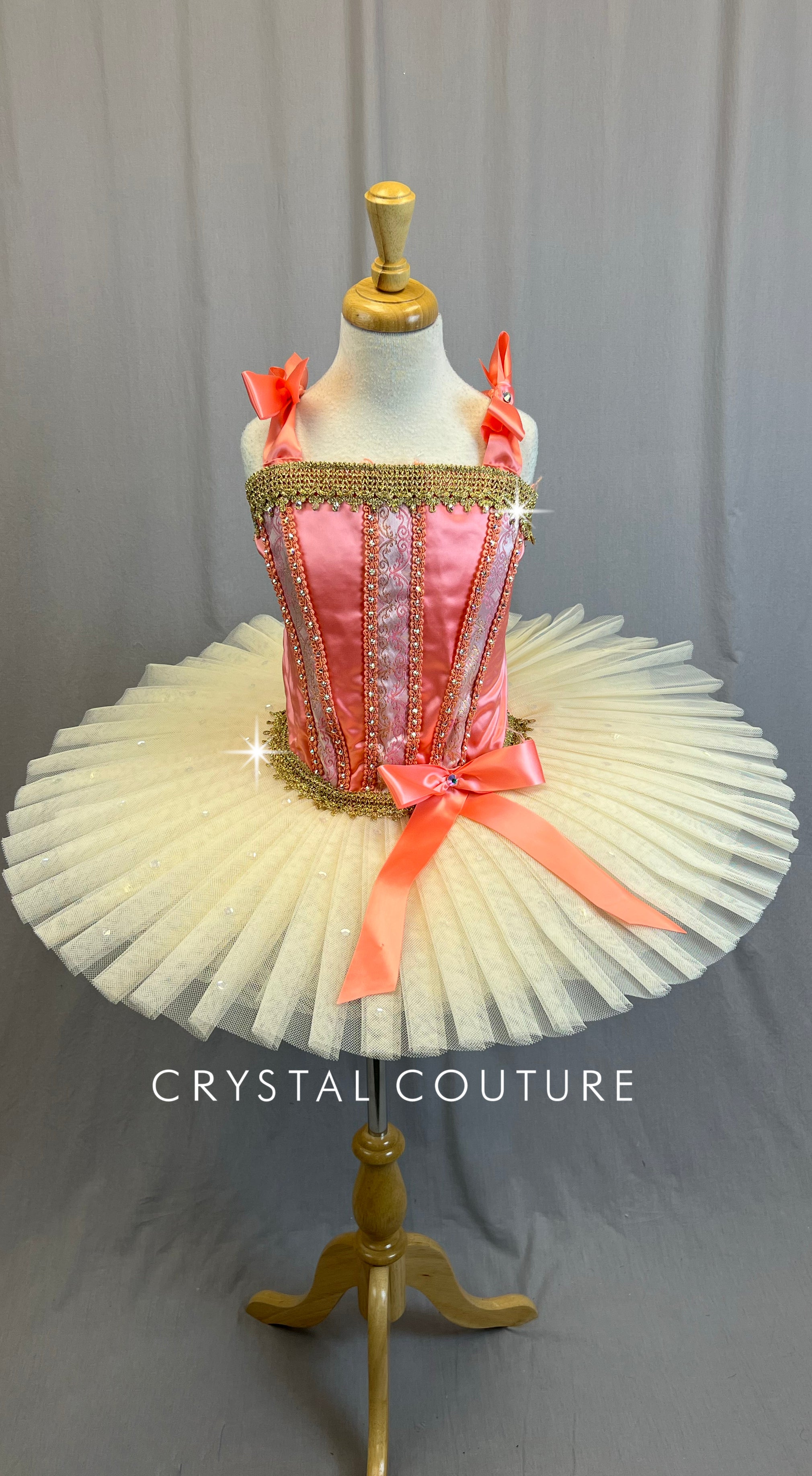 Custom* Peach Pink and Ivory Tutu Dress