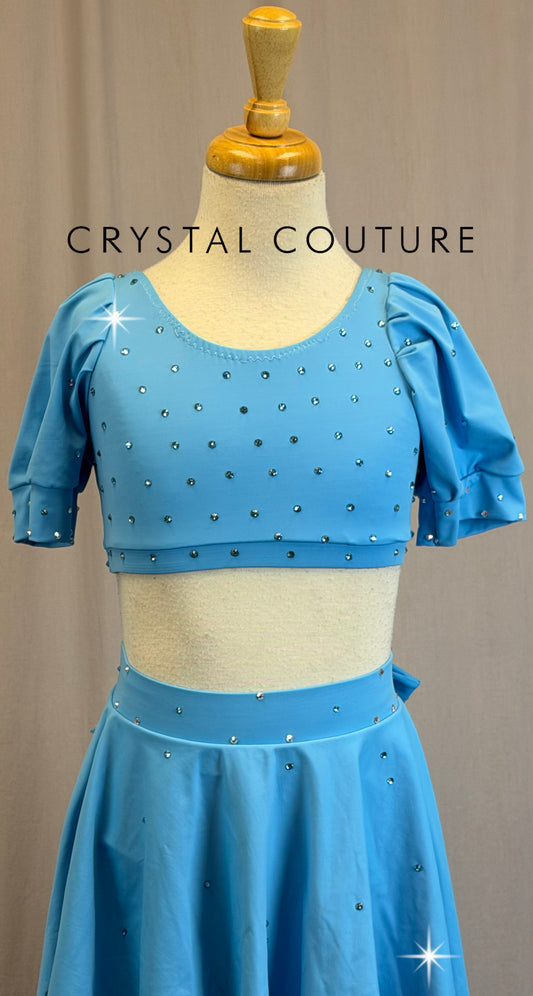 *Custom* Sky Blue *Wendy* Inspired Two-Piece Set - Rhinestones