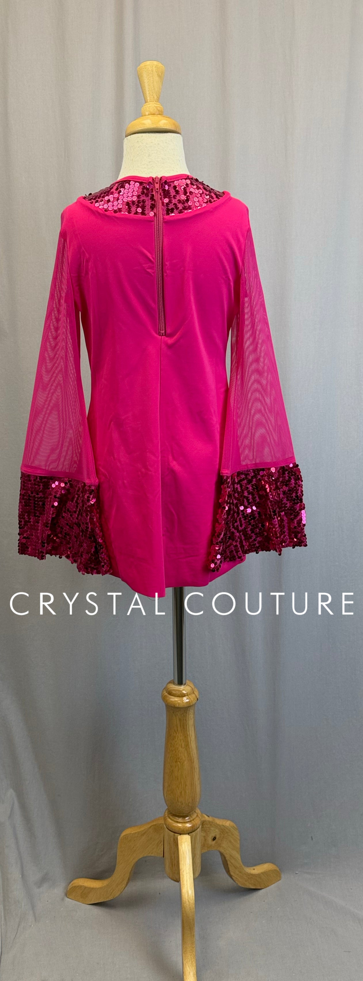 *New* Pink Sequin Long Sleeve Disco Dress