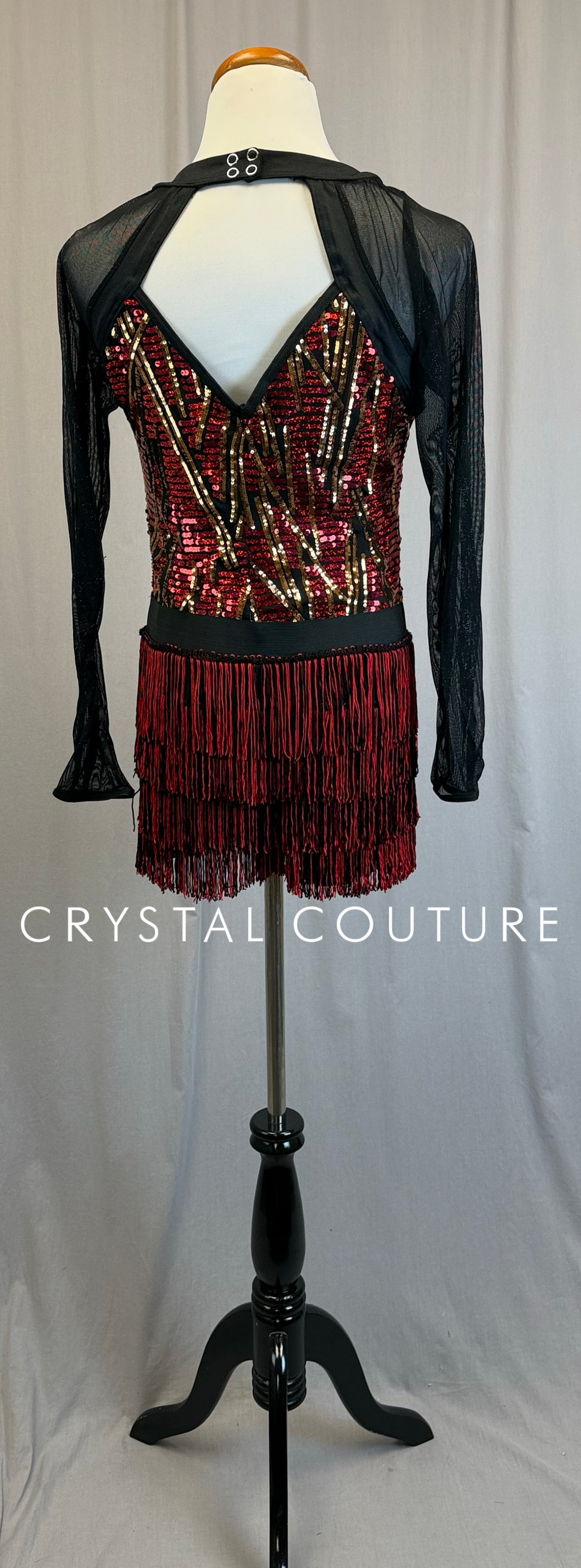 *Brand New* Black, Red and Gold Fringe Sequin Dress - Accessories
